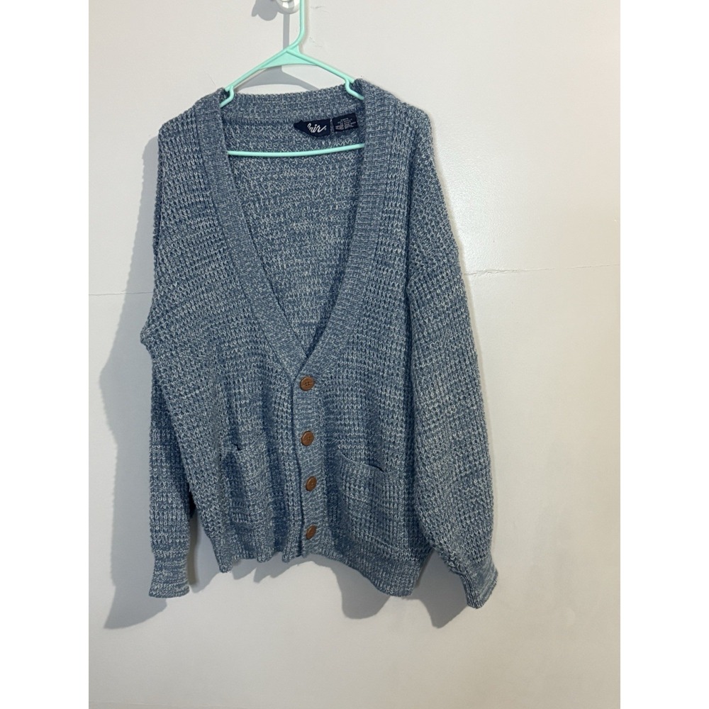 Vintage‎ Blair Blue Knit Oversized Cardigan Women's Size XL